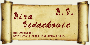 Mira Vidačković vizit kartica